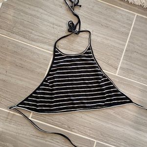 Stripe halter crop